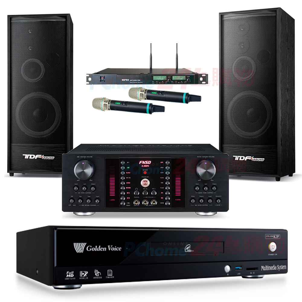 金嗓 CPX-900 K2F伴唱機4TB+FNSD A-480N擴大機+ACT-8299PRO+無線麥克風+TDF K-124喇叭