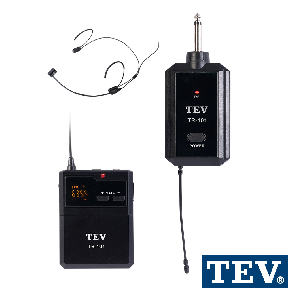 TEV UHF單頻攜帶式無線麥克風（頭戴）TR101H