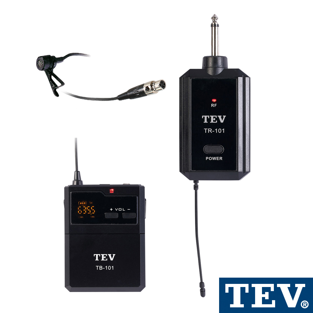 TEV UHF單頻攜帶式無線麥克風（領夾）TR101L