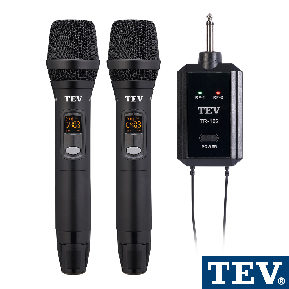 TEV UHF雙頻攜帶式無線麥克風（雙手握）TR102