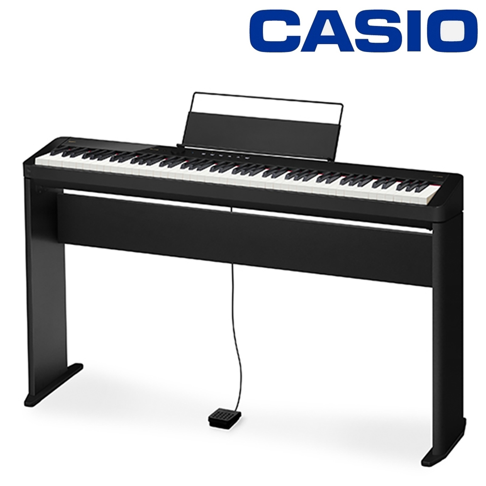 『CASIO卡西歐』標準88鍵數位鋼琴 PX-S5000 / 黑色鏡面款木質鍵盤 / 含琴架、琴椅 / 公司貨保固