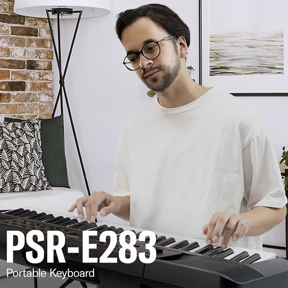 『YAMAHA 山葉』PSR-E283 便擕式61鍵電子琴含琴架 / 公司貨保固