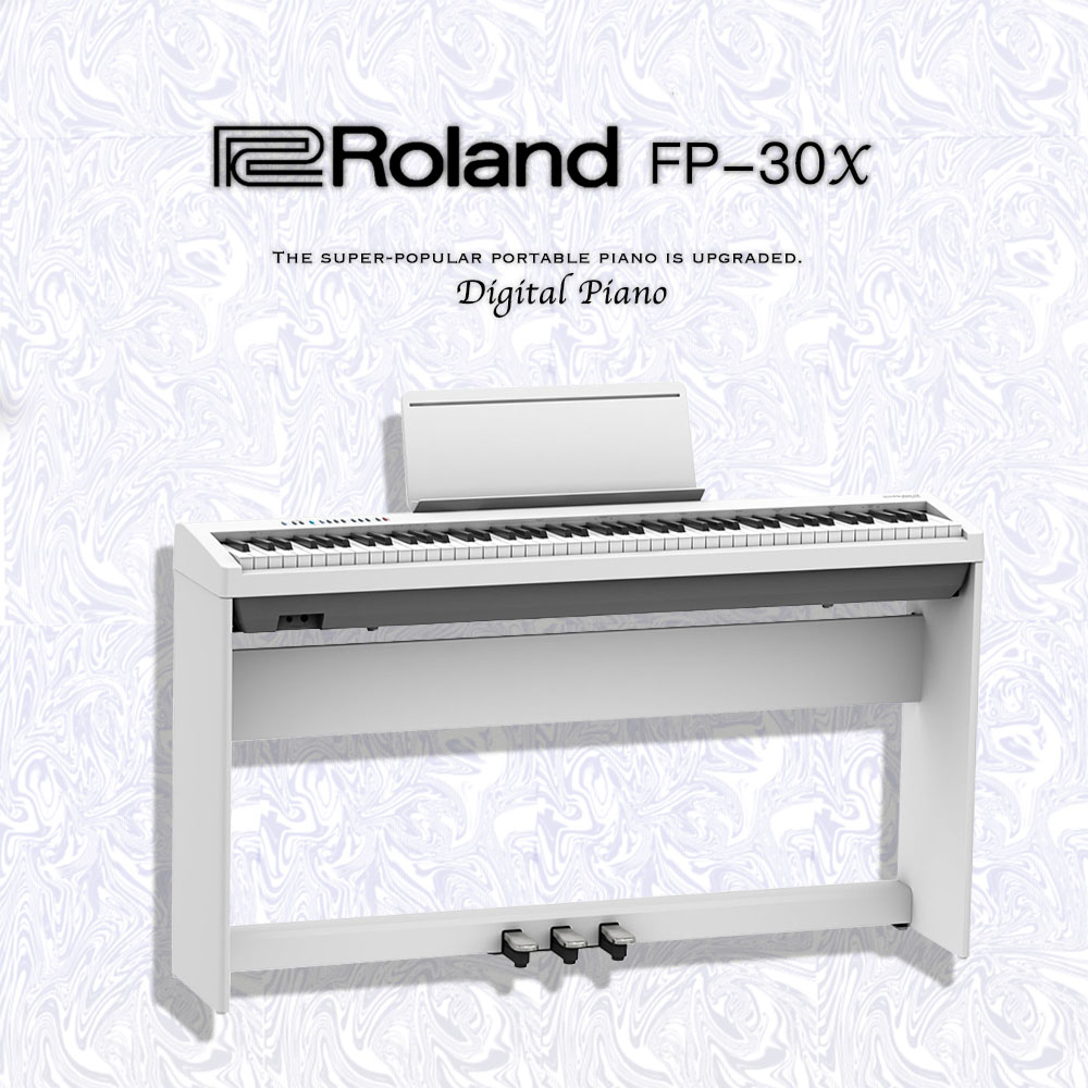 『Roland樂蘭』FP-30X套裝組 熱銷88鍵數位鋼琴 白色 / 公司保固貨