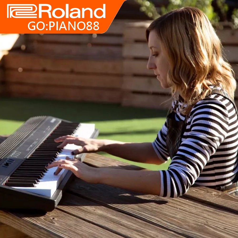 『Roland 樂蘭』GO:PIANO88 最輕便88鍵數位鋼琴可電池供電 黑色 / 公司保固貨