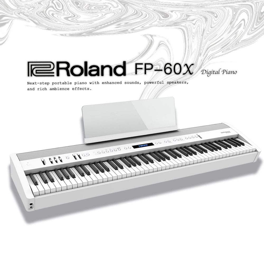 『Roland 樂蘭』極具現代時尚外觀數位鋼琴 FP-60X 單琴款白色 / 公司貨保固