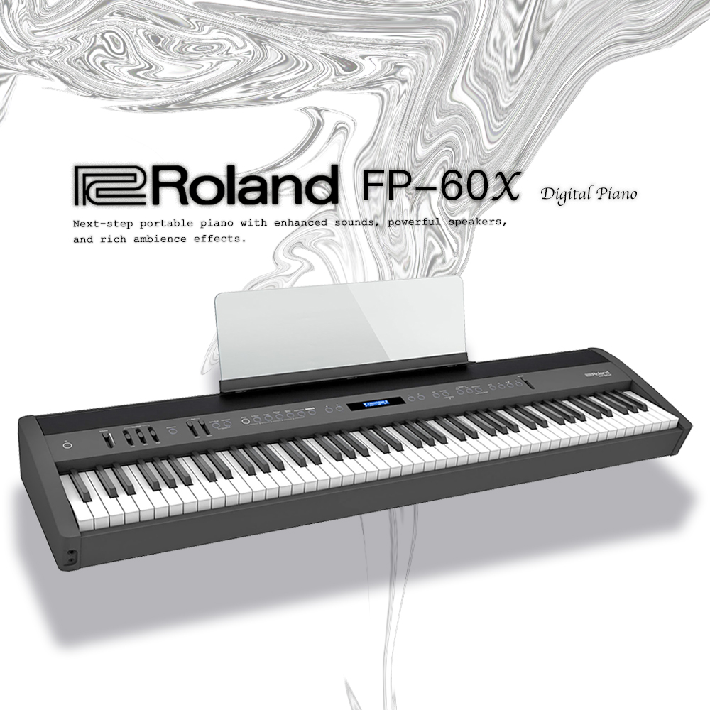 『Roland 樂蘭』極具現代時尚外觀數位鋼琴 FP-60X 單琴款黑色 / 公司貨保固