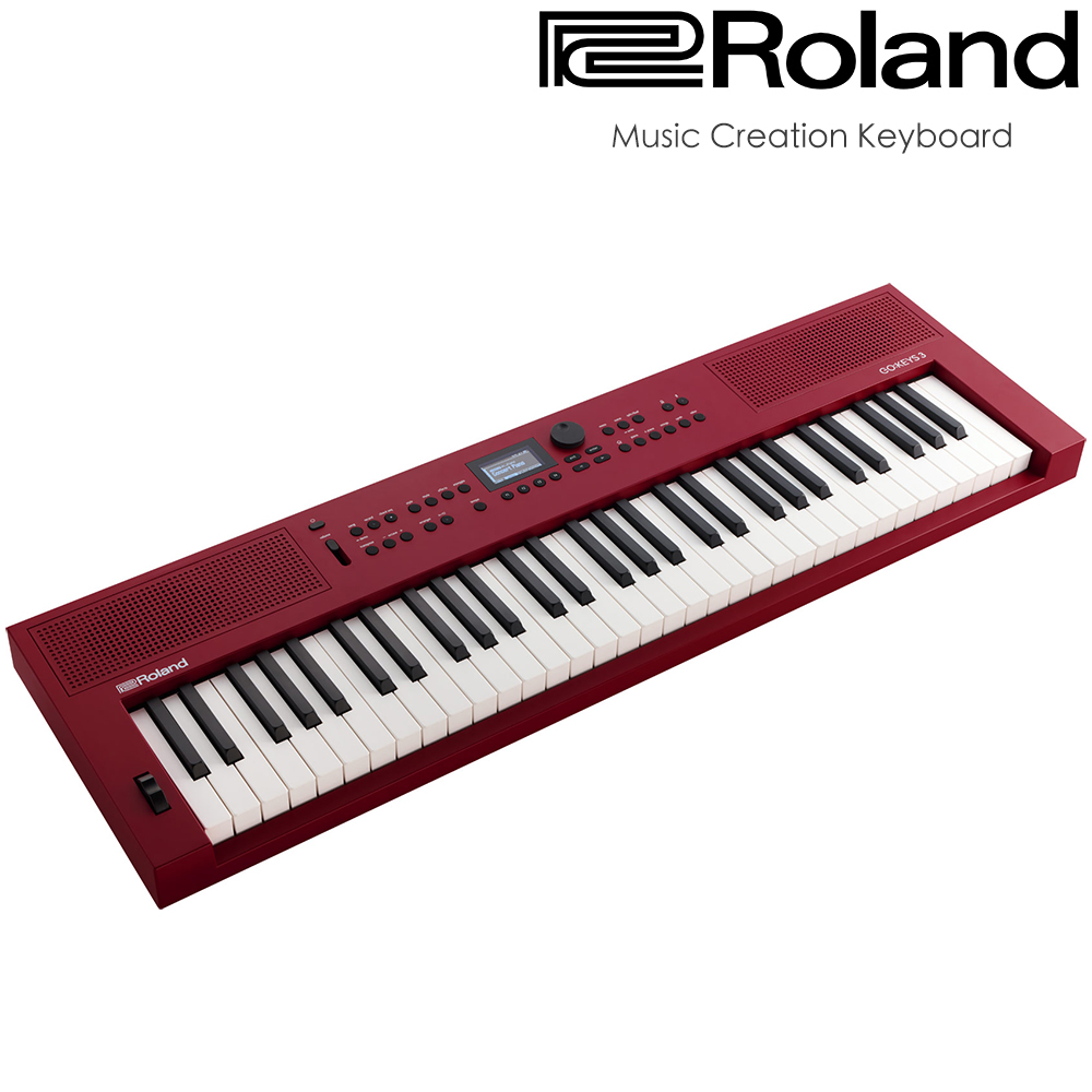 『ROLAND 樂蘭』全新型態進階款61鍵音樂創作伴奏電子琴 GO:KEYS 3 / 櫻桃紅 公司貨保固