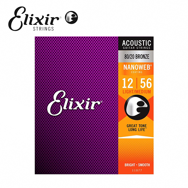 Elixir NANOWEB EXXF-11077 民謠吉他套弦 (12~56)