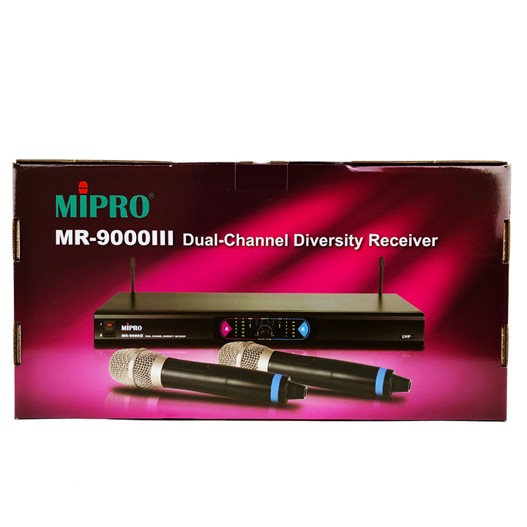 MIPRO MR-9000III 無線麥克風組-工程用機種/雙頻道自動選訊接收機 /原廠公司貨