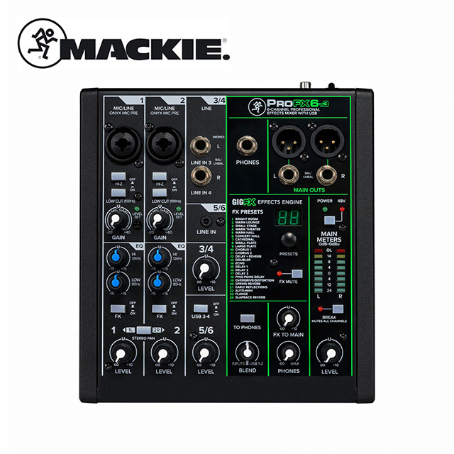 Mackie ProFX6v3 類比混音器 6軌
