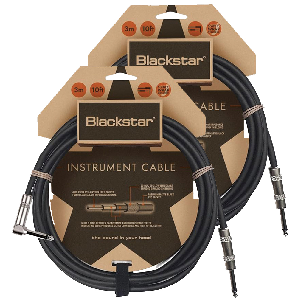 Blackstar 3m 樂器導線- 直L接頭2入組 /原廠公司貨