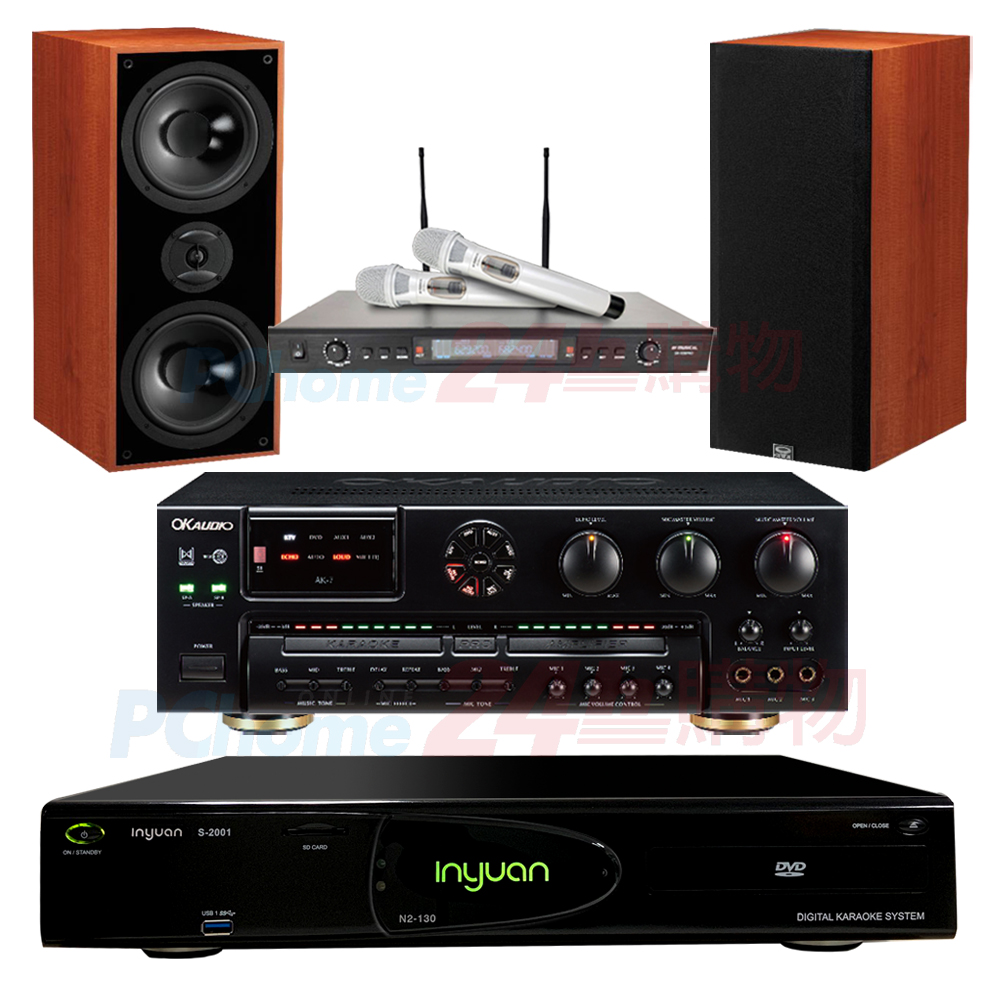 音圓 S-2001 N2-130伴唱機4TB+OKAUDIO AK-7擴大機+SR-928PRO無線麥克風+KTF DM-826 II主喇叭