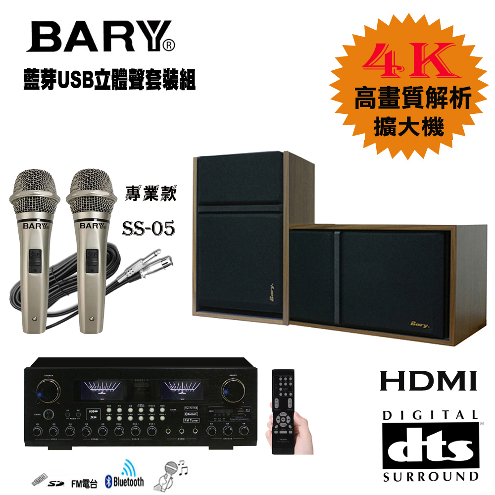 Bary 日規DTS立體聲藍芽HDMI會議KTV音響組K10-5