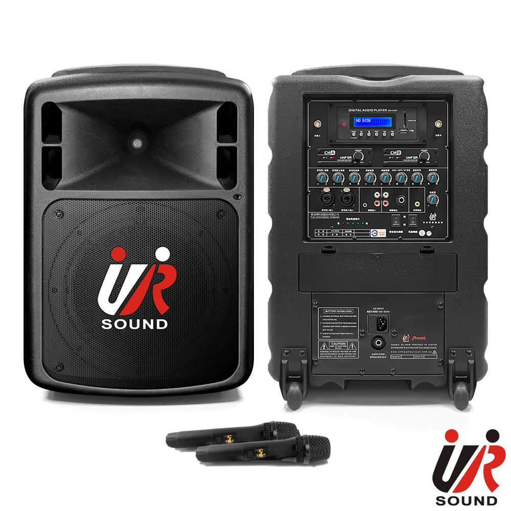 UR SOUND 350W藍芽/USB/SD雙頻移動式無線擴音機 PU-9S902NB