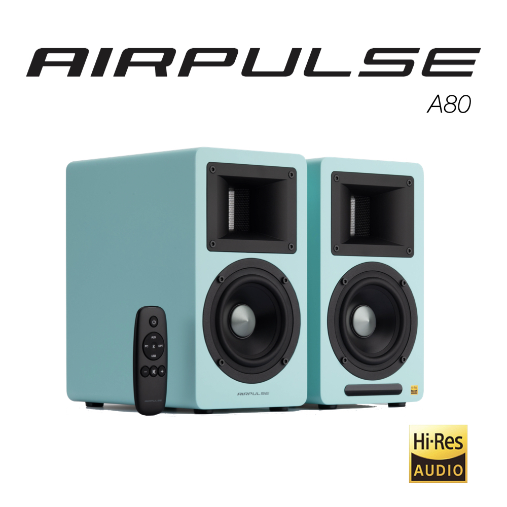 AIRPULSE A80 主動式揚聲器(Tiffany藍)