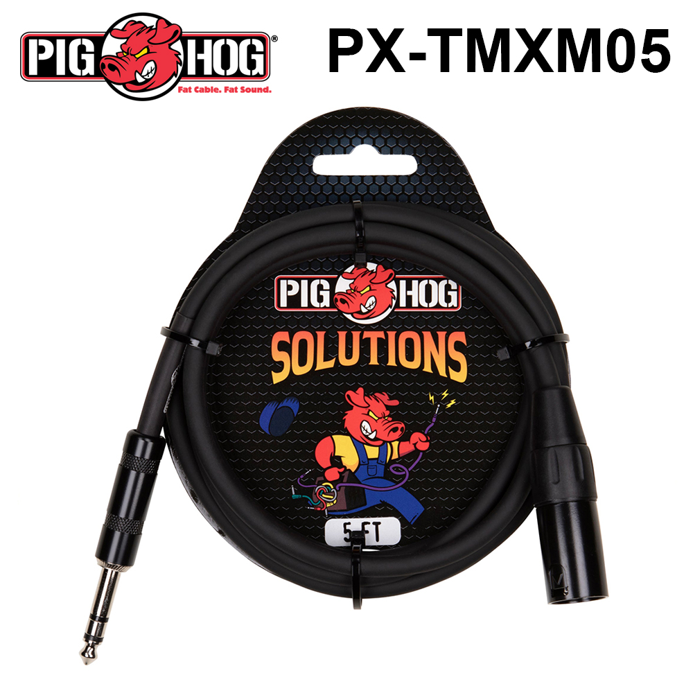 PIG HOG 監聽喇叭訊號平衡線 5FT TRS(6.3mm)-XLR(公) (PX-TMXM05) 公司貨