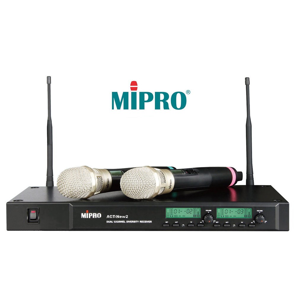 MIPRO ACT-NEW 2 雙頻道自動選訊無線麥克風(手握式)