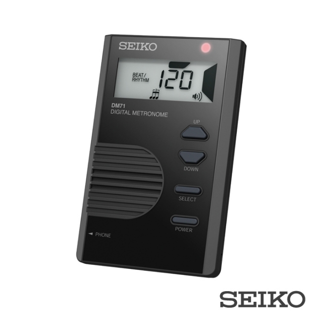 SEIKO DM71名片型數位節拍器 黑｜可直立使用 附耳機孔