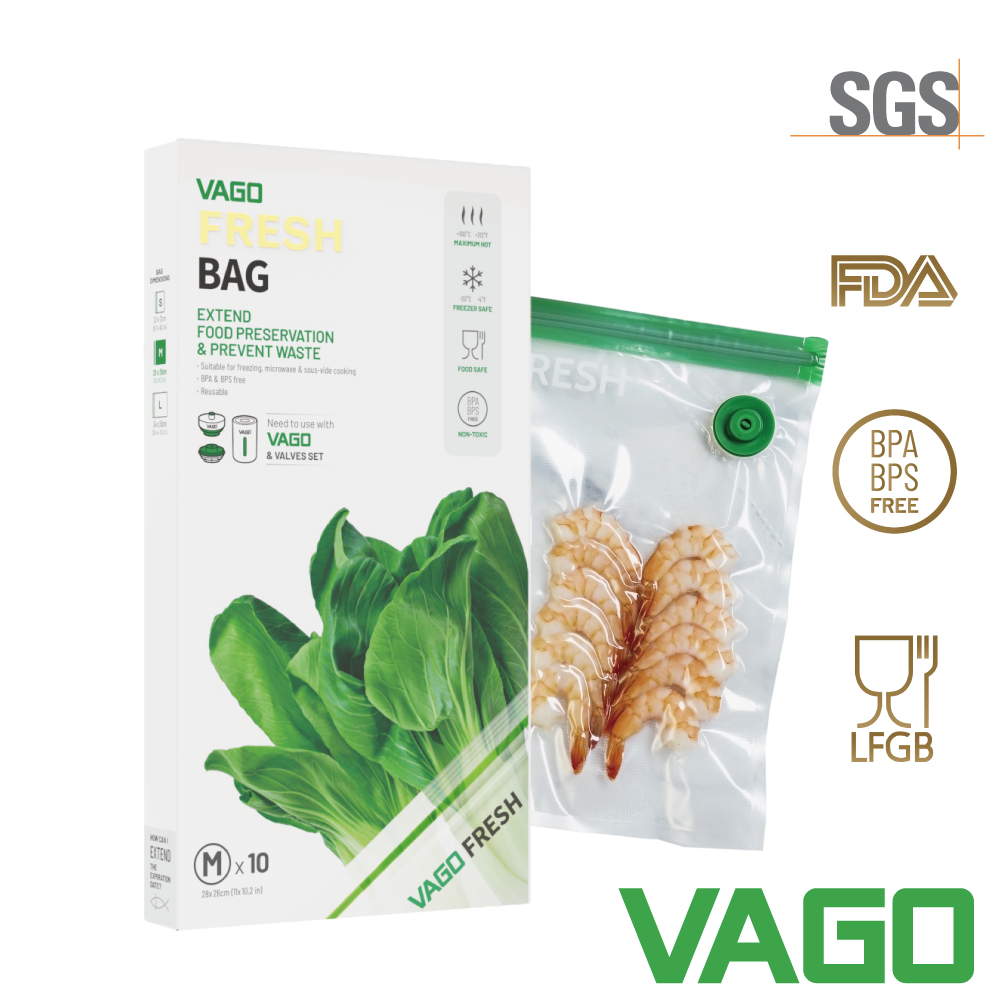 VAGO FRESH 食物真空袋 中M(10入)