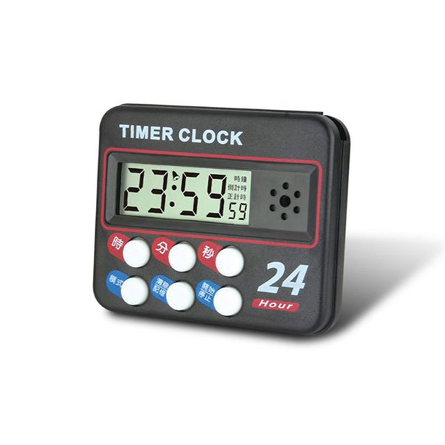 【聖岡科技Dr.AV】SB-24A黑金剛24小時經典款耐用 計時器(超大聲95分貝 時鐘 記憶 正計時 倒數計時)