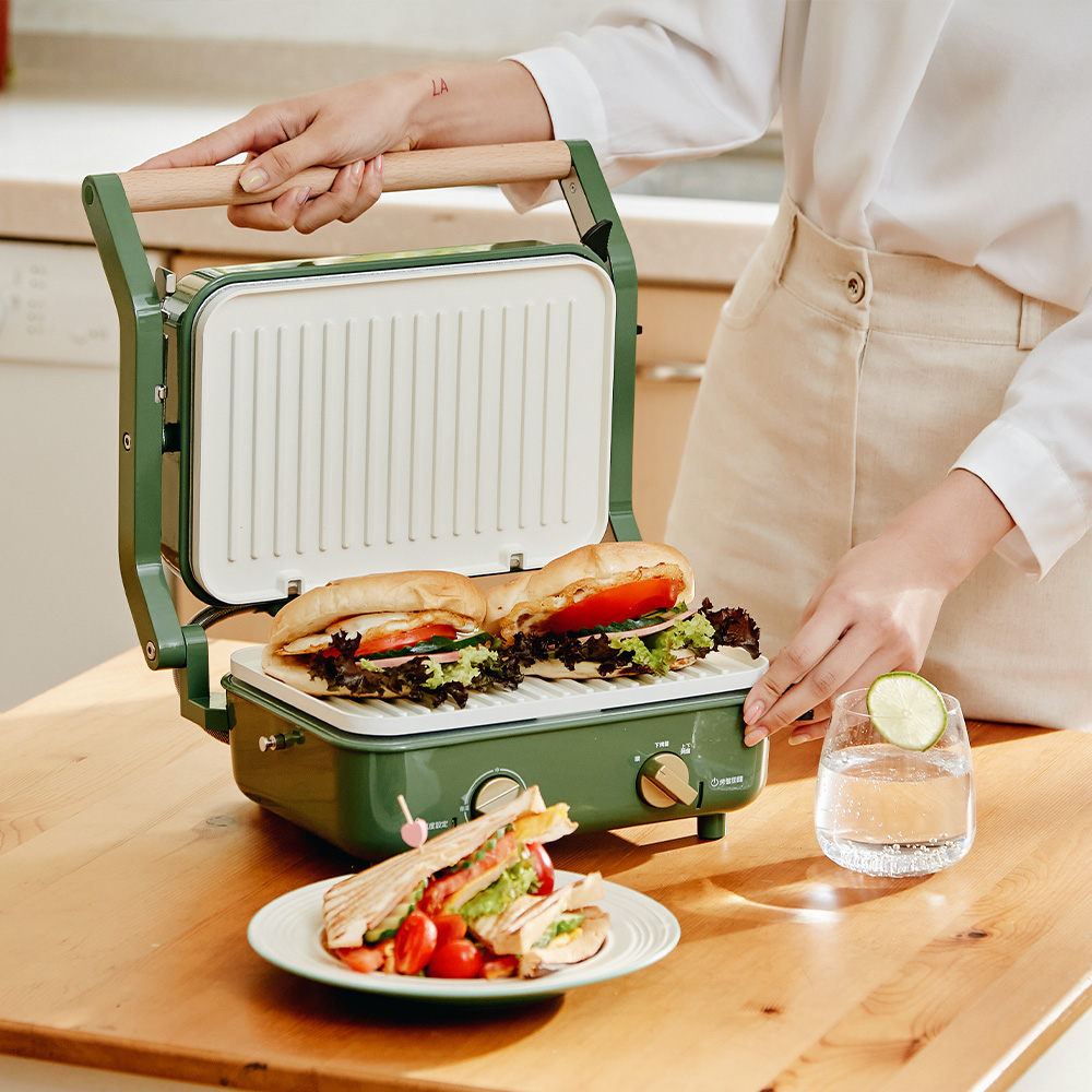 MATURE 美萃 11強檔 夾心陶瓷爐-深茉綠 CY-1624+贈 Umei又美 二合一可拆卸手柄油炸鍋保鮮盒（2.3L）