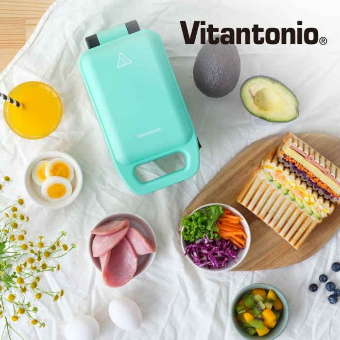 【Vitantonio】厚燒熱壓三明治機(湖綠)