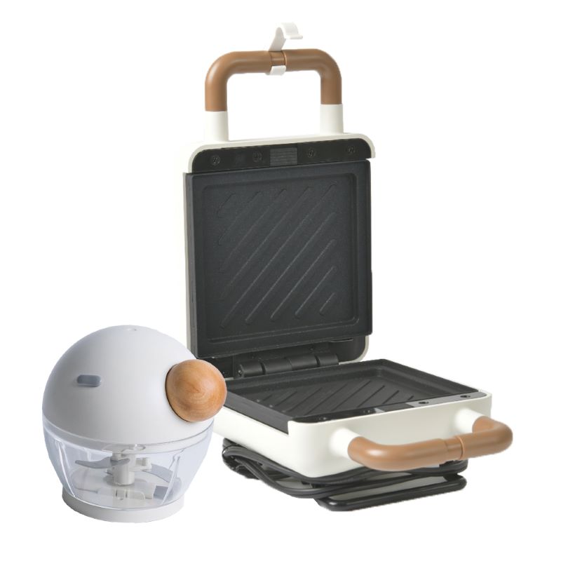 ROOMMI 料理好幫手套組 好簡單三明治機 + 圓寶寶料理機豆腐白
