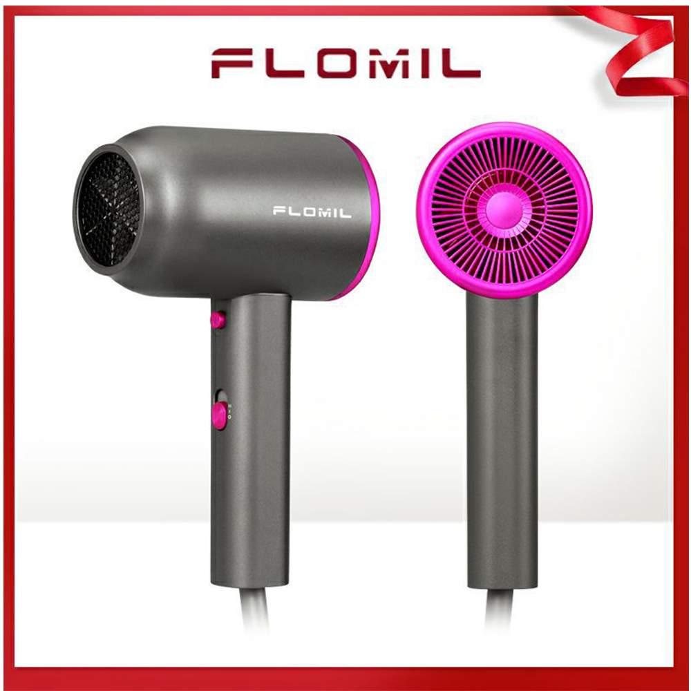 FLOMIL 沙龍級負離子吹風機 速乾黑科技二代升級版 灰色(護髮 降噪 輕量)