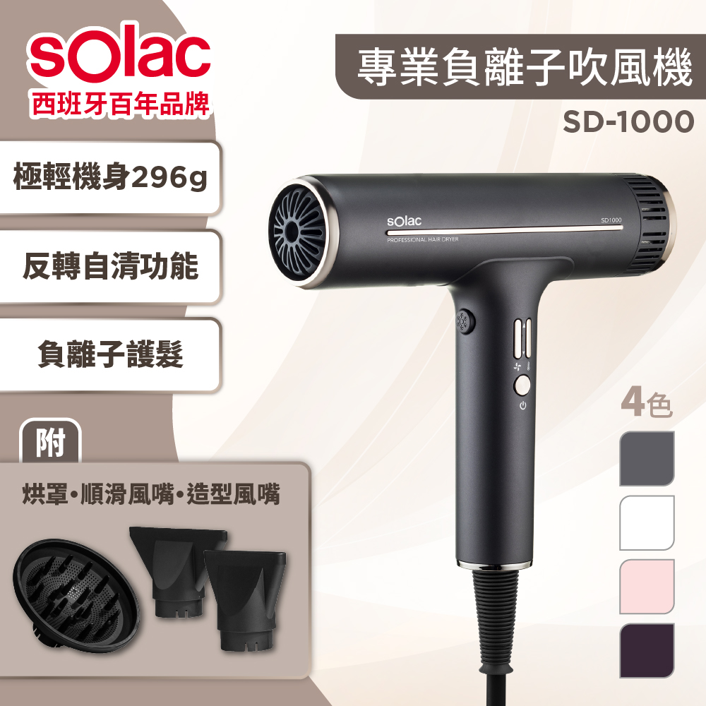 Solac SD-1000 BLDC專業負離子吹風機
