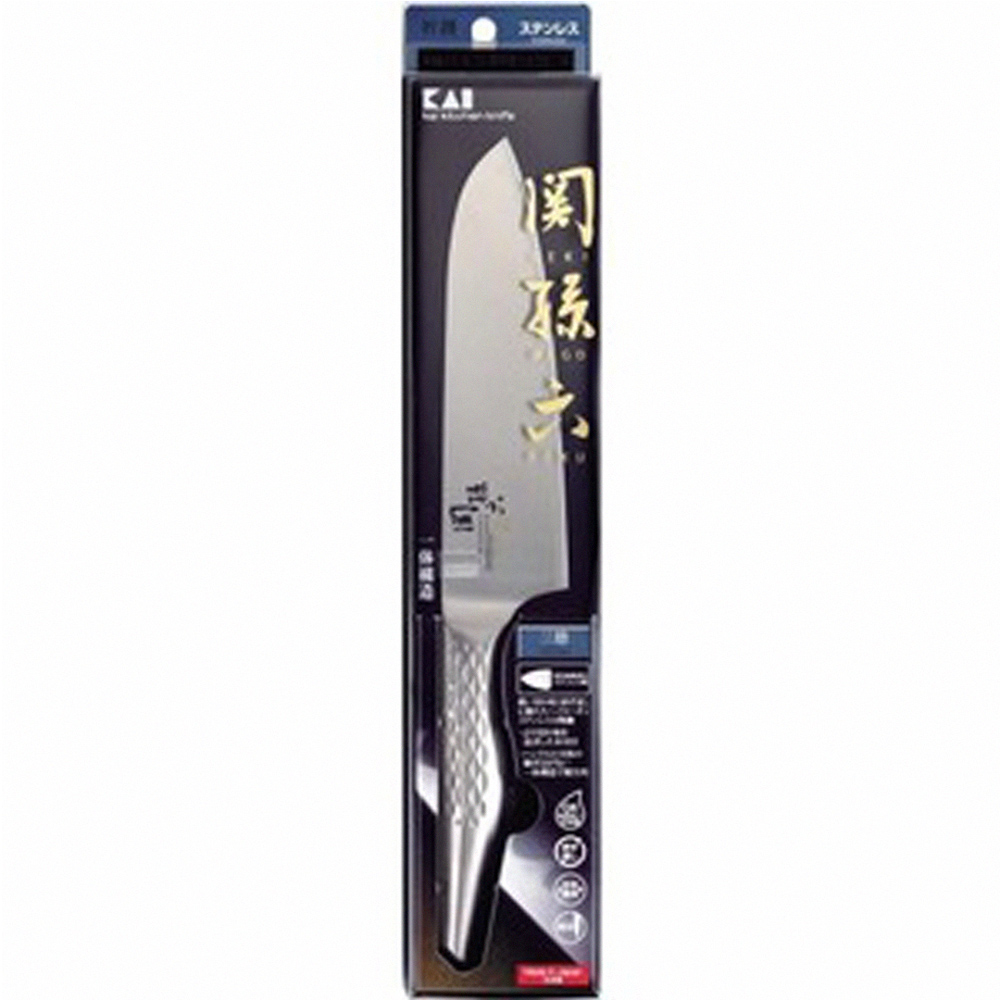 【KAI 貝印】關孫六 流線型握把一體成型不鏽鋼刀 165mm(AB5156 三德)