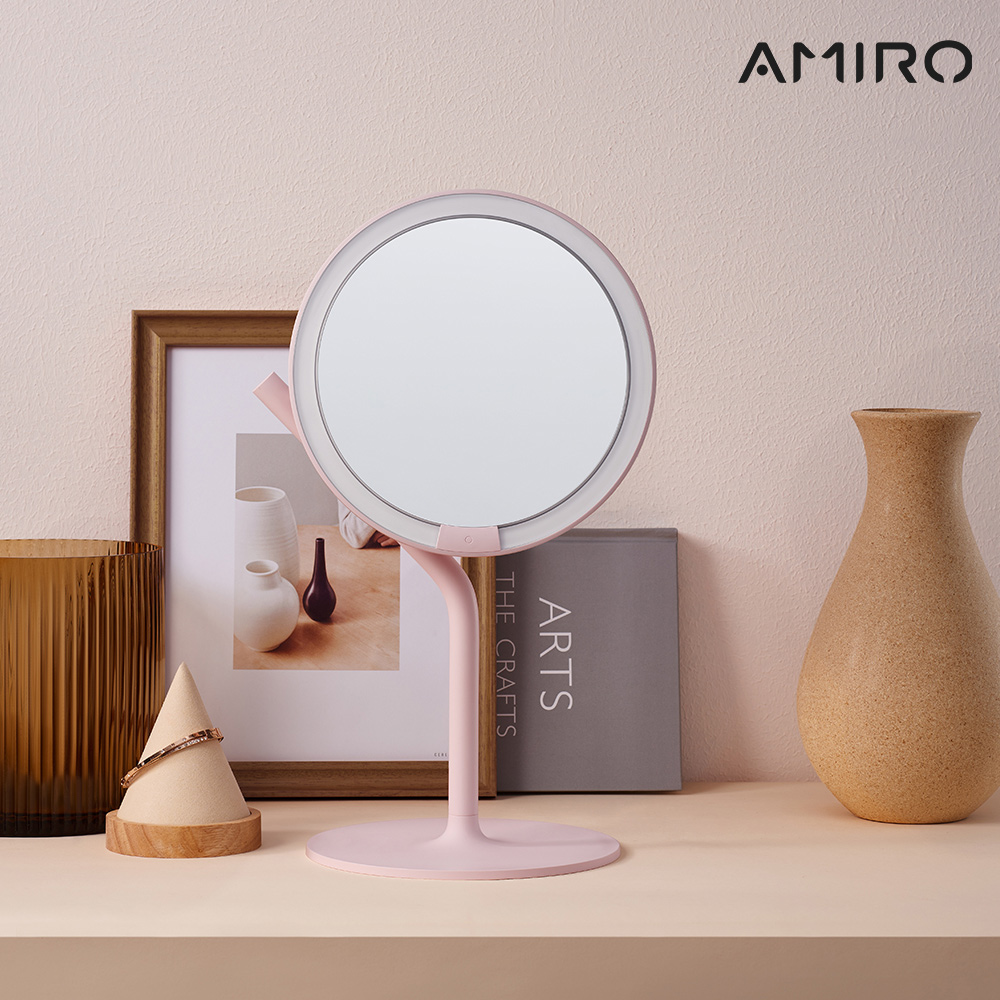 AMIRO Mate S 系列LED高清日光化妝鏡-櫻花粉