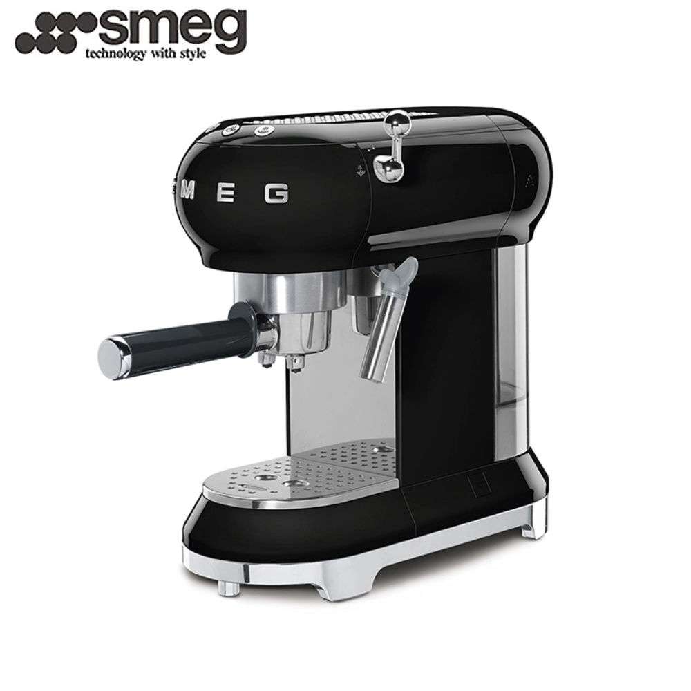 【SMEG】義大利半自動義式咖啡機-耀巖黑