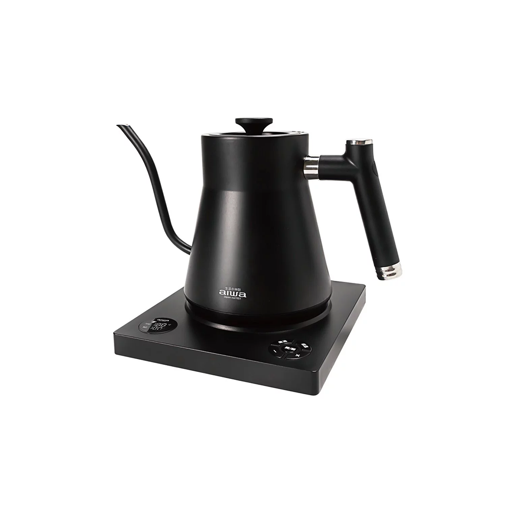 AIWA 愛華 1.0L 鵝頸溫控手沖電茶壼 AA-K21GC 黑色