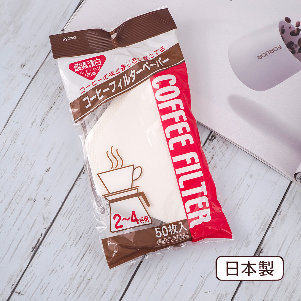 日本製Kyowa酸素漂白咖啡濾紙-2~4杯用-50枚入×6包