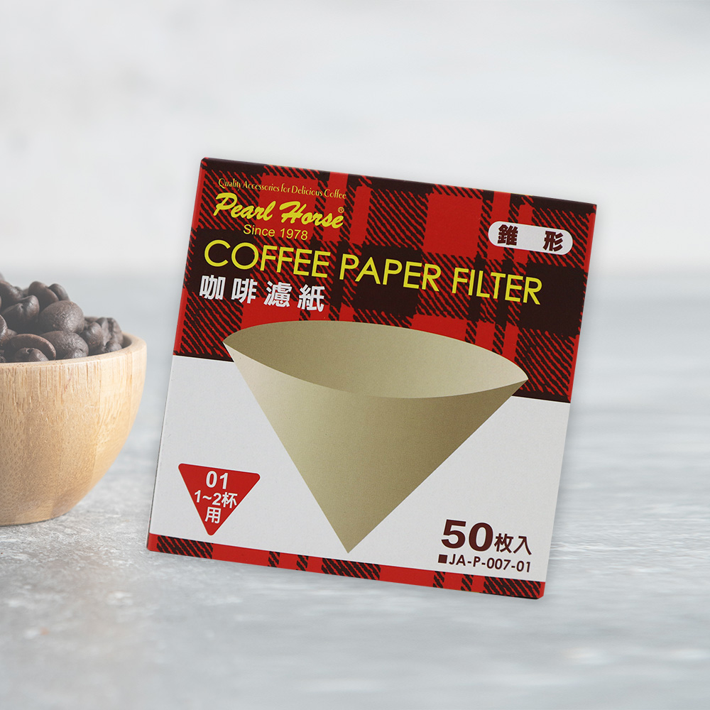 寶馬牌椎型咖啡濾紙-1~2杯用-50枚入x6盒