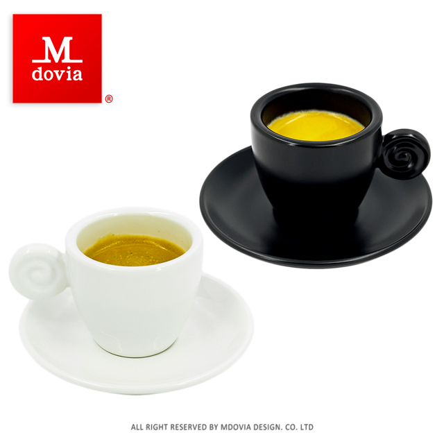 【Mdovia】經典濃縮咖啡杯組 (黑白對杯)