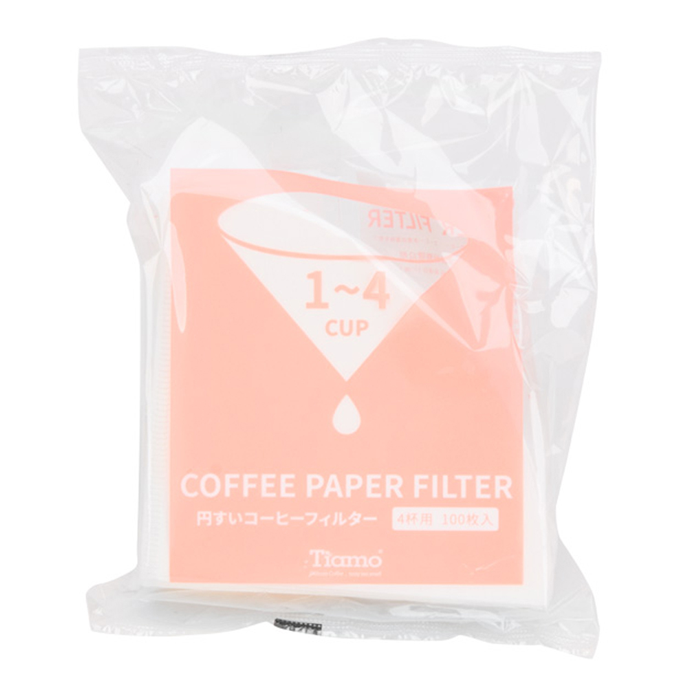Tiamo V02 漂白圓錐咖啡濾紙 1-4人 100入日本製*1包(HG5597W)