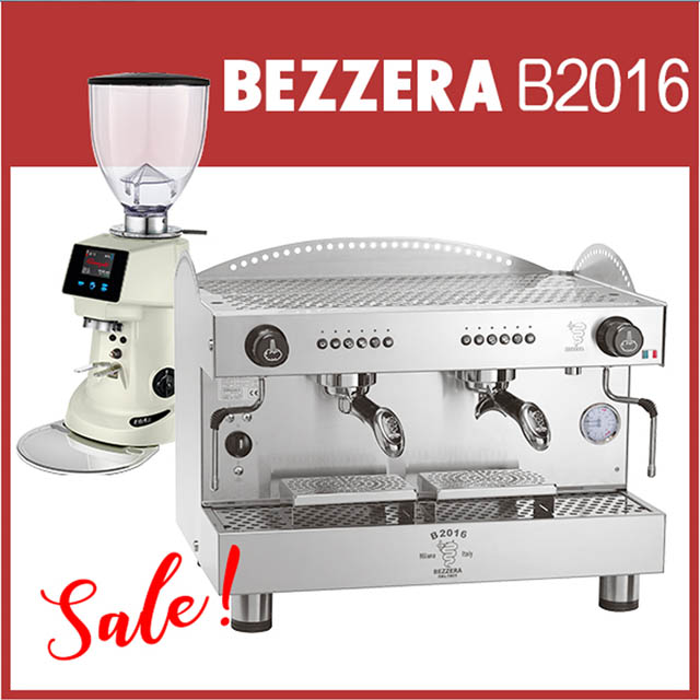 BEZZERA B2016 DE 營業用雙孔半自動咖啡機 220V(HG1047)+Fiorenzato F64E 磨豆機(HG0935)