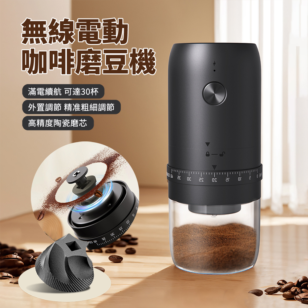 HADER 電動咖啡磨豆機 咖啡豆研磨機 意式咖啡自動磨粉機 小型咖啡機