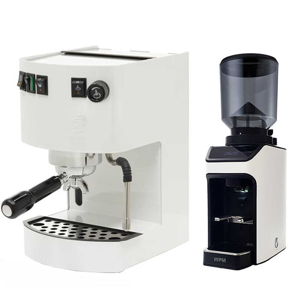 BEZZERA HOBBY 玩家級半自動咖啡機110-白色+ WPM ZD-17OD磨豆機 110V -消光白
