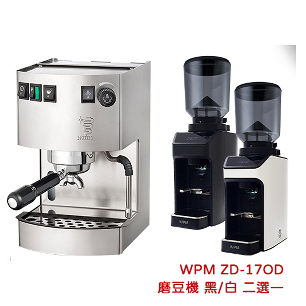 BEZZERA HOBBY 玩家級半自動咖啡機110-不銹鋼+ WPM ZD-17OD磨豆機 110V -不銹鋼