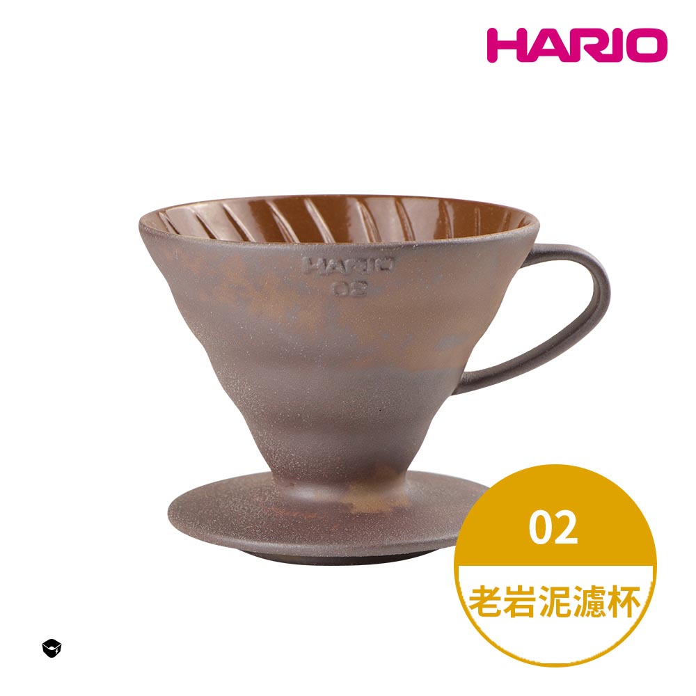 【HARIO官方】HARIOx陶作坊老岩泥V60濾杯聯名款-02 (2-4人份) VDCR-02-BR