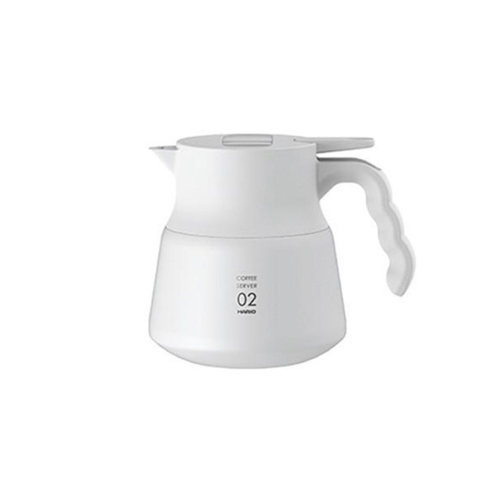 【HARIO官方】V60 VHSN系列雙層真空不鏽鋼保溫咖啡壺PLUS 02 600ml(2~5杯)-白色VHSN-60-W