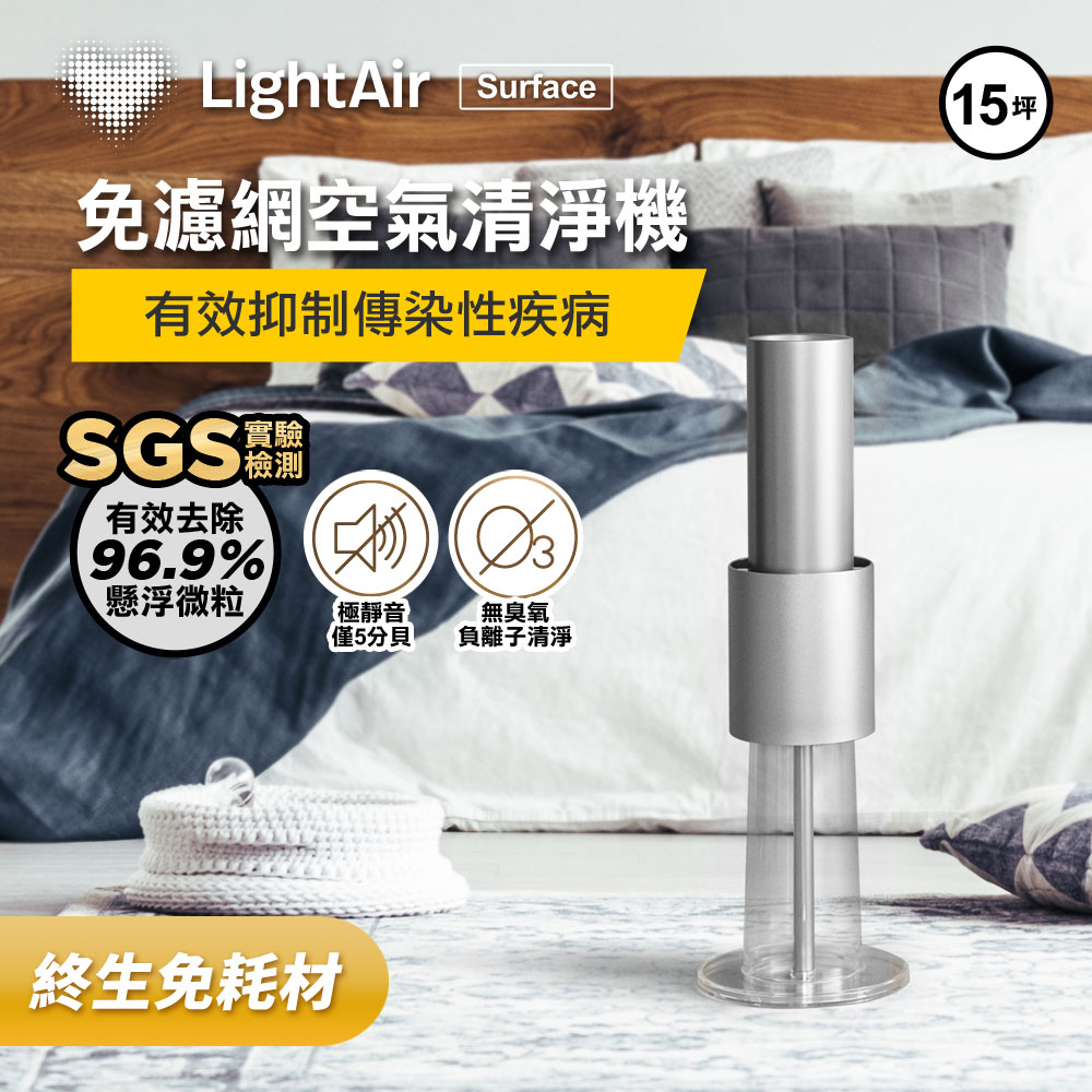 極靜音/超省電/免耗材瑞典 LightAir IonFlow 50 Surface PM2.5 精品空氣清淨機