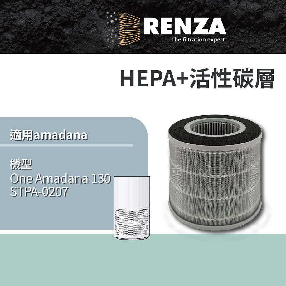 RENZA 適用 One Amadana 130 12坪-大台款 STPA-0207空氣清淨機(可替代One Amadana 130濾網)