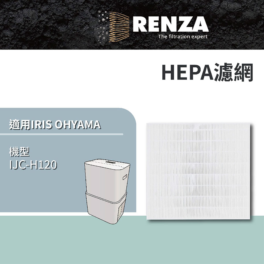 RENZA 適用 IRIS OHYAMA濾網 IJC-H120 12L-12公升 愛麗思歐雅瑪 PM2.5空氣清淨除濕機 HEPA