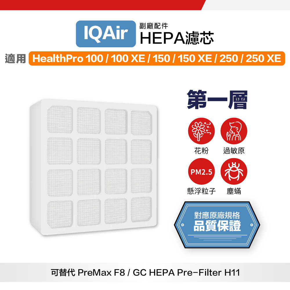 IQair Healthpro GC /250/150/100 副廠 第一層HEPA濾網