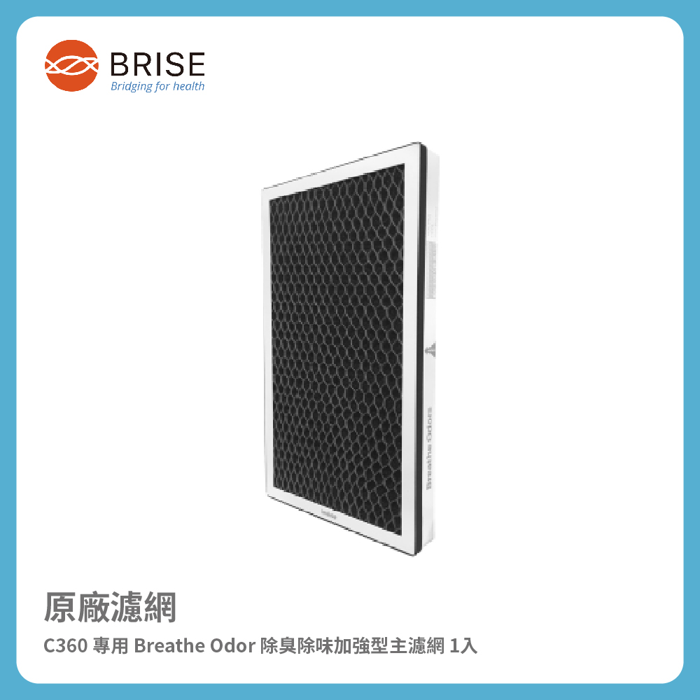 【BRISE】C360 專用 Breathe Odor 除臭除味加強型主濾網 (一盒一片裝)