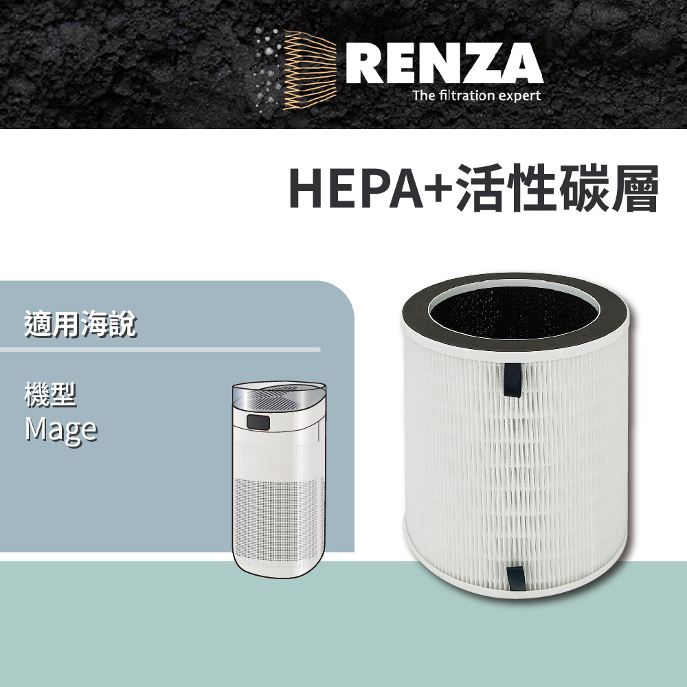 RENZA適用 海說 Hysure Mage HEPA活性碳二合一濾網
