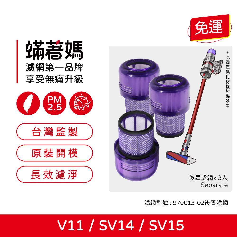 蟎著媽 適用Dyson 戴森 V11 SV14 SV15 吸塵器 Absolute Pro Fluffy Extra 集塵濾網